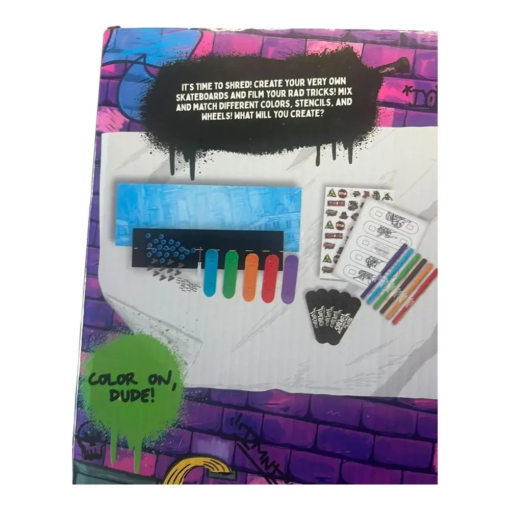 Teenage Mutant Ninja Turtles Skate Board Studio 7 Colored pencil & Sticker Sheet